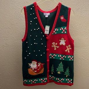 Laura Scott Christmas Sweater Vest—Women’s size medium, NWT!!!